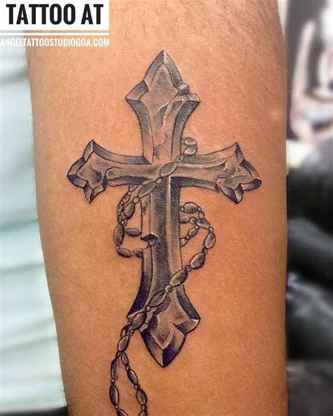 cross and chain tattoo|More.